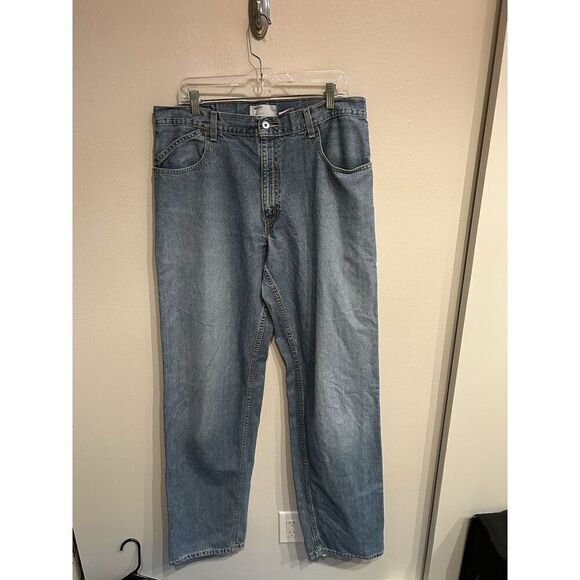 Levi's SilverTab Baggy Jeans Men's Size 36x38 Light Blue Wash Loose Straight Leg - Picture 1 of 9